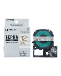 เทปพิมพ์อักษร TEPRA PRO Transparent Label 12mm (Transparent Tape / Gold Ink)