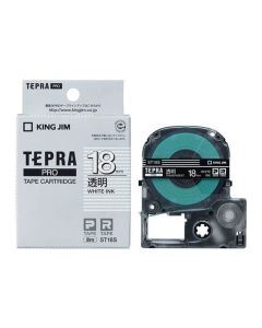 เทปพิมพ์อักษร TEPRA PRO Transparent Label 12mm (Transparent Tape / White Ink)