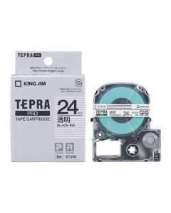 เทปพิมพ์อักษร TEPRA PRO Transparent Label 24mm (Transparent Tape / Black Ink)