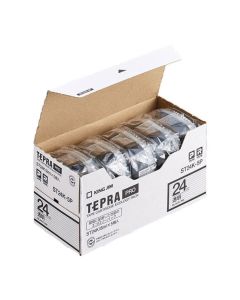 เทปพิมพ์อักษร TEPRA PRO Transparent Label 24mm (Transparent Tape / Black Ink) (5ชุด)