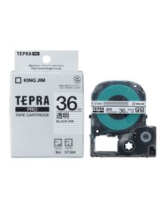 เทปพิมพ์อักษร TEPRA PRO Transparent Label 36mm (Transparent Tape / Black Ink)