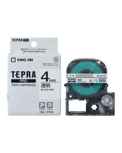 เทปพิมพ์อักษร TEPRA PRO Transparent Label 4mm (Transparent Tape / Black Ink)