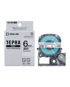เทปพิมพ์อักษร TEPRA PRO Transparent Label 6mm (Transparent Tape / Black Ink)