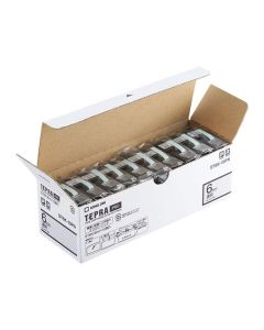 เทปพิมพ์อักษร TEPRA PRO Transparent Label 6mm (Transparent Tape / Black Ink) (10ชุด)