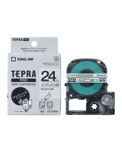 เทปพิมพ์อักษร TEPRA PRO Index Label 24mm (Transparent Tape / Black Ink)