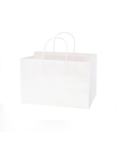 ถุงกระดาษทรงสี่เหลี่ยมผืนผ้า ขนาด 29 x 19 ซม. สีขาวล้วน