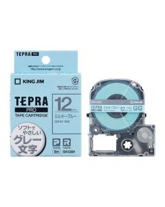 เทปพิมพ์อักษร TEPRA PRO Soft Color Label 12mm (Milky Blue Tape / Gray Ink)