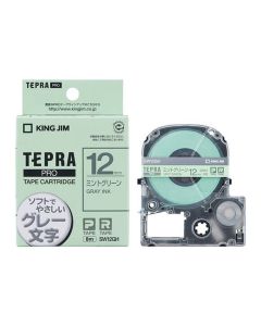 เทปพิมพ์อักษร TEPRA PRO Soft Color Label 12mm (Mint Green Tape / Gray Ink)