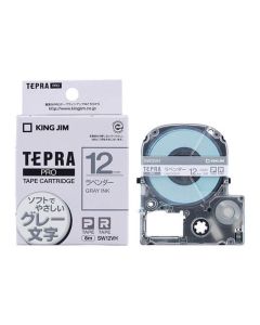 เทปพิมพ์อักษร TEPRA PRO Soft Color Label 12mm (Lavender Tape / Gray Ink)