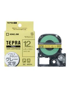 เทปพิมพ์อักษร TEPRA PRO Soft Color Label 12mm (Lemon Yellow Tape / Gray Ink)