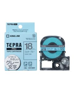 เทปพิมพ์อักษร TEPRA PRO Soft Color Label 18mm (Milky Blue Tape / Gray Ink)
