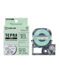 เทปพิมพ์อักษร TEPRA PRO Soft Color Label 18mm (Mint Green Tape / Gray Ink)