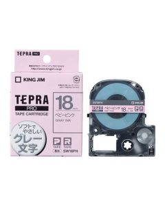 เทปพิมพ์อักษร TEPRA PRO Soft Color Label 18mm (Baby Pink Tape / Gray Ink)