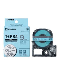 เทปพิมพ์อักษร TEPRA PRO Soft Color Label 9mm (Milky Blue Tape / Gray Ink)
