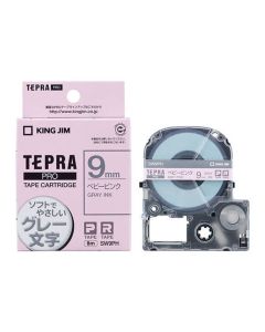 เทปพิมพ์อักษร TEPRA PRO Soft Color Label 9mm (Baby Pink Tape / Gray Ink)