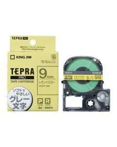 เทปพิมพ์อักษร TEPRA PRO Soft Color Label 9mm (Lemon Yellow Tape / Gray Ink)