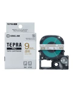 เทปพิมพ์อักษร TEPRA PRO Transparent Label 12mm (Transparent Tape / Gold Ink)