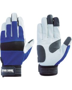 Pig Grain Leather Gloves with Polyester Back