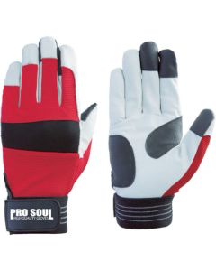 ถุงมือหนังสังเคราะห์ PS-881 Prosoul สีแดง M