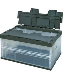 ลังพลาสติกพับได้ มีฝาปิด 75L 650 x 440 x 341 Transparent / OD