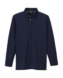 เสื้อโปโลแขนยาวกระดุมลง Room Drying (unisex) สีกรมท่า SS