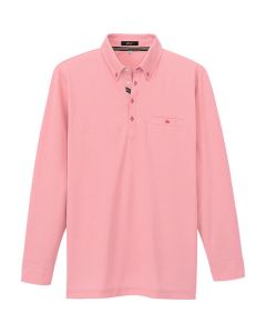 เสื้อโปโลแขนยาวกระดุมลง Room-dry (unisex) สีชมพู SS