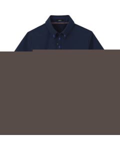 เสื้อโปโลแขนสั้นติดกระดุมระบายอากาศ (unisex) สีกรมท่า M