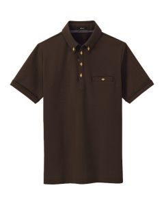 เสื้อโปโลแขนสั้นติดกระดุม Room Drying (unisex) สีน้ำตาล LL