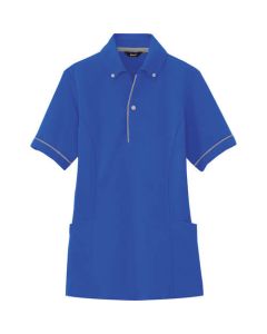 เสื้อโปโลแขนสั้นกระเป๋าข้าง (unisex) สีน้ำเงิน LL