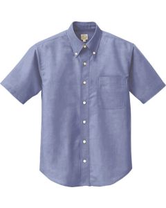 เสื้อเชิ้ตแขนสั้น T/C ox ติดกระดุม (unisex) สีกรมท่า LL