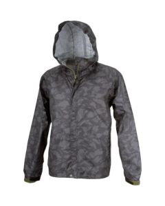 เสื้อแจ็คเก็ตกันฝนขนาดกะทัดรัด MENS สีดำ LL