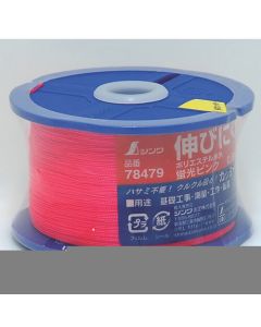 ม้วนด้ายโพลีเอสเตอร์น้ำ ม้วน เรืองแสง สีชมพู บาง 0.5มม. 500ม