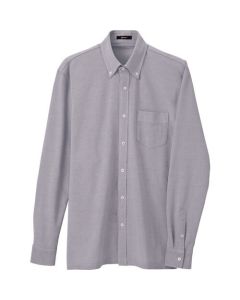 เสื้อเชิ้ตแขนยาวถักติดกระดุม (unisex) สีกรมท่า SS