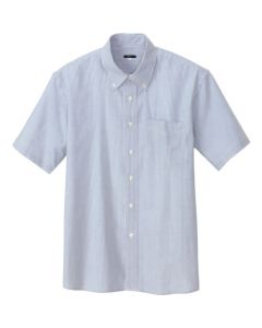 เสื้อเชิ้ตผู้ชาย แขนสั้น ox ปุ่มลง แถบแซก S