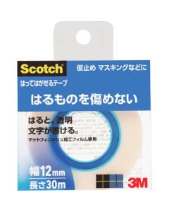 ติดแล้วลอกเทปออกได้ 12mm x 30m เส้นผ่านศูนย์กลางแกน 25mm