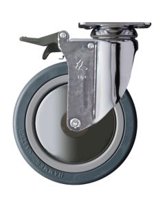 ล้อยางหมุน Hammer Swivel (ล้อไนลอน ลูกปืน) 150 มม. Total Lock