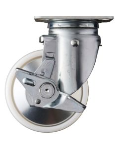 ล้อไนลอนหมุน Hammer Swivel (ตลับลูกปืนเรเดียล) 125 มม. พร้อมตัวหยุด