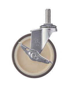 ลูกล้อสเตนเลสสตีล Hammer Screwed Caster ซีรีส์ 320EA (ล้อยูรีเทน อุปกรณ์สแตนเลส) เส้นผ่านศูนย์กลางล้อ 125 มม. พร้อมตัวหยุดหมุน