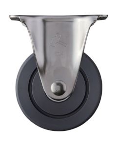 ลูกล้อสเตนเลส Hammer Plate Caster แบบตายตัว เส้นผ่านศูนย์กลางล้อ 100 มม. ไนลอน MC ซีรีส์ S