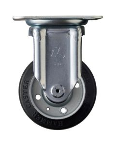 ล้อยางแบบยึดตายตัว Hammer Fixed Rubber Wheel (Roller Bearing) 100mm