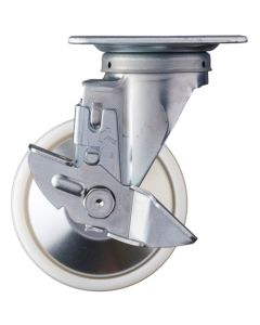 ล้อไนลอนหมุน Hammer Swivel (ตลับลูกปืนเรเดียล) 125 มม. พร้อมตัวหยุด
