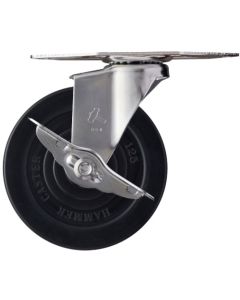 ล้อยางหมุนมุม Hammer E สเตนเลสสตีลทั้งหมด 125 มม. พร้อมตัวหยุด