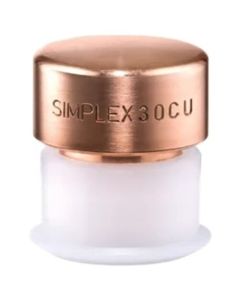 ชิ้นส่วนค้อน: หัวค้อนพลาสติก SIMLEX สำหรับเปลี่ยน พร้อมซ็อกเก็ตพลาสติก เส้นผ่านศูนย์กลาง 30 มม. ทำจากทองแดง
