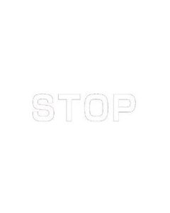 ตัวอักษร STOP (สีขาว) ยางสังเคราะห์ 1 ตัว 500 x 500