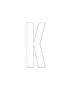 ตัวอักษร K (สีขาว) ยางสังเคราะห์ 1 ตัวอักษร 120 x 60