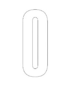 ตัวอักษร O (ขาว) ยางสังเคราะห์ 1 ตัวอักษร 120x60