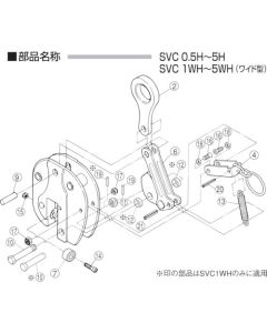 ชุดสลักรองรับแคมสำหรับแคลมป์ยกแนวตั้ง (SVC-H)