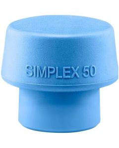 ชิ้นส่วนค้อน: ไส้ค้อนพลาสติก SIMLEX สำหรับเปลี่ยน ขนาดเส้นผ่านศูนย์กลาง (50/40) มม. วัสดุ TPE อ่อน (สีฟ้า)