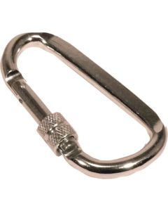 คาราบิเนอร์อลูมิเนียมอัลลอยด์พร้อมตัวล็อค D-ring สีเงิน