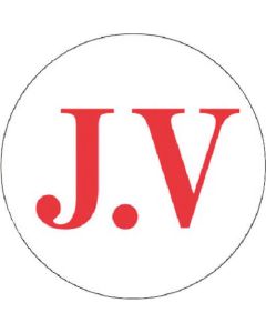 สติกเกอร์เครื่องหมายหมวกกันน็อค (J.V) สีแดง